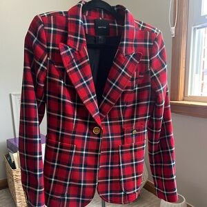 Smythe Red Tartan Plaid Blazer - Size 10